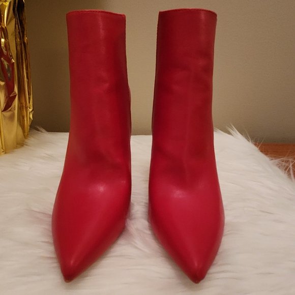 Elisabet Lang Red Stiletto Ankle Boots - Picture 5 of 9